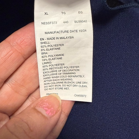 Nike Dark Blue Swimsuit with Patterned Accents - Picture 6 of 9